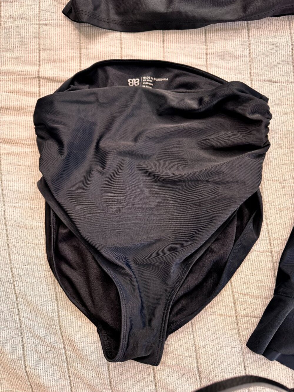 Albion Black Top Knot + Black Ruched High-Waisted Bottoms (Medium) - Picture 10 of 15